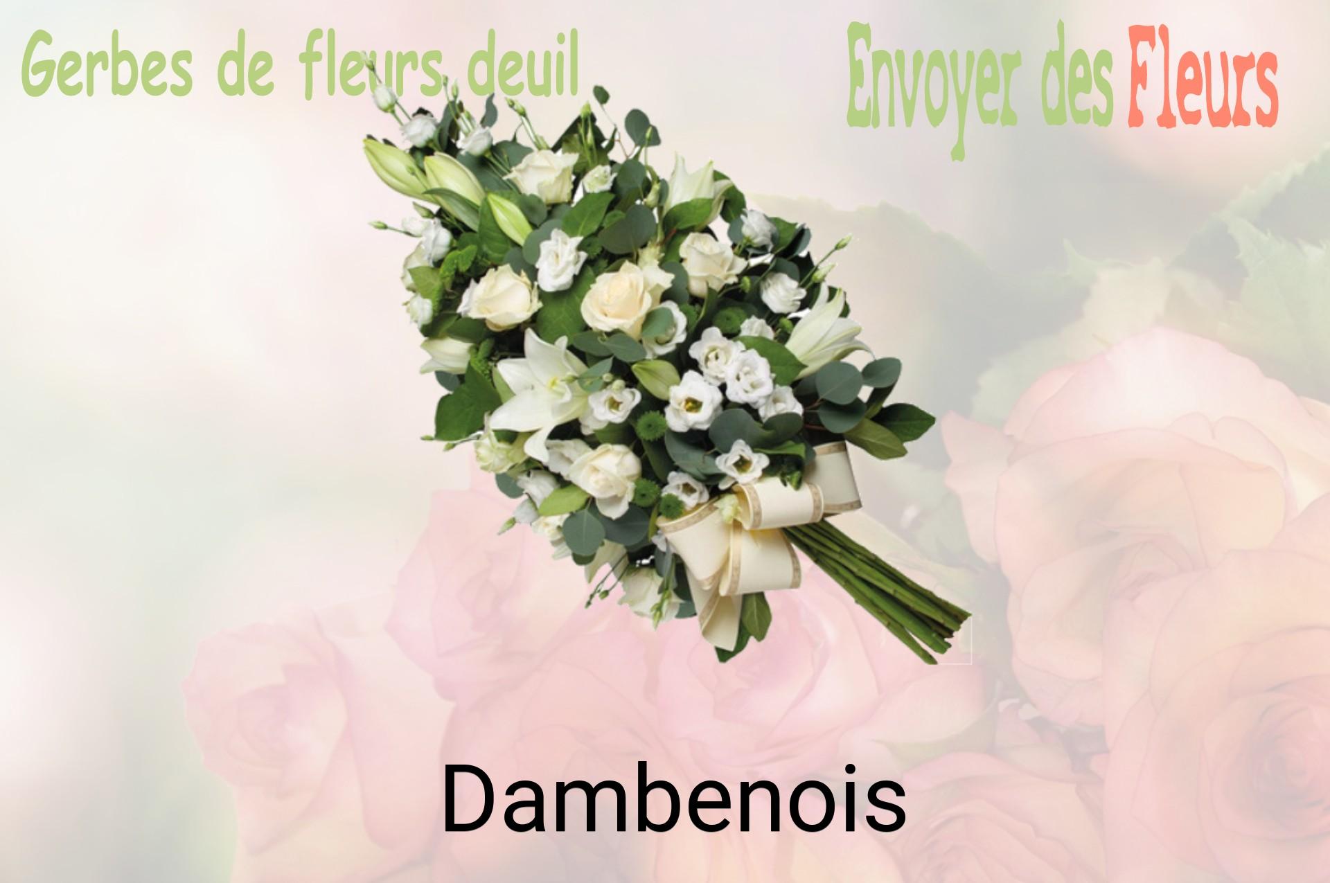 Gerbe de fleurs de deuil livrée à Dambenois